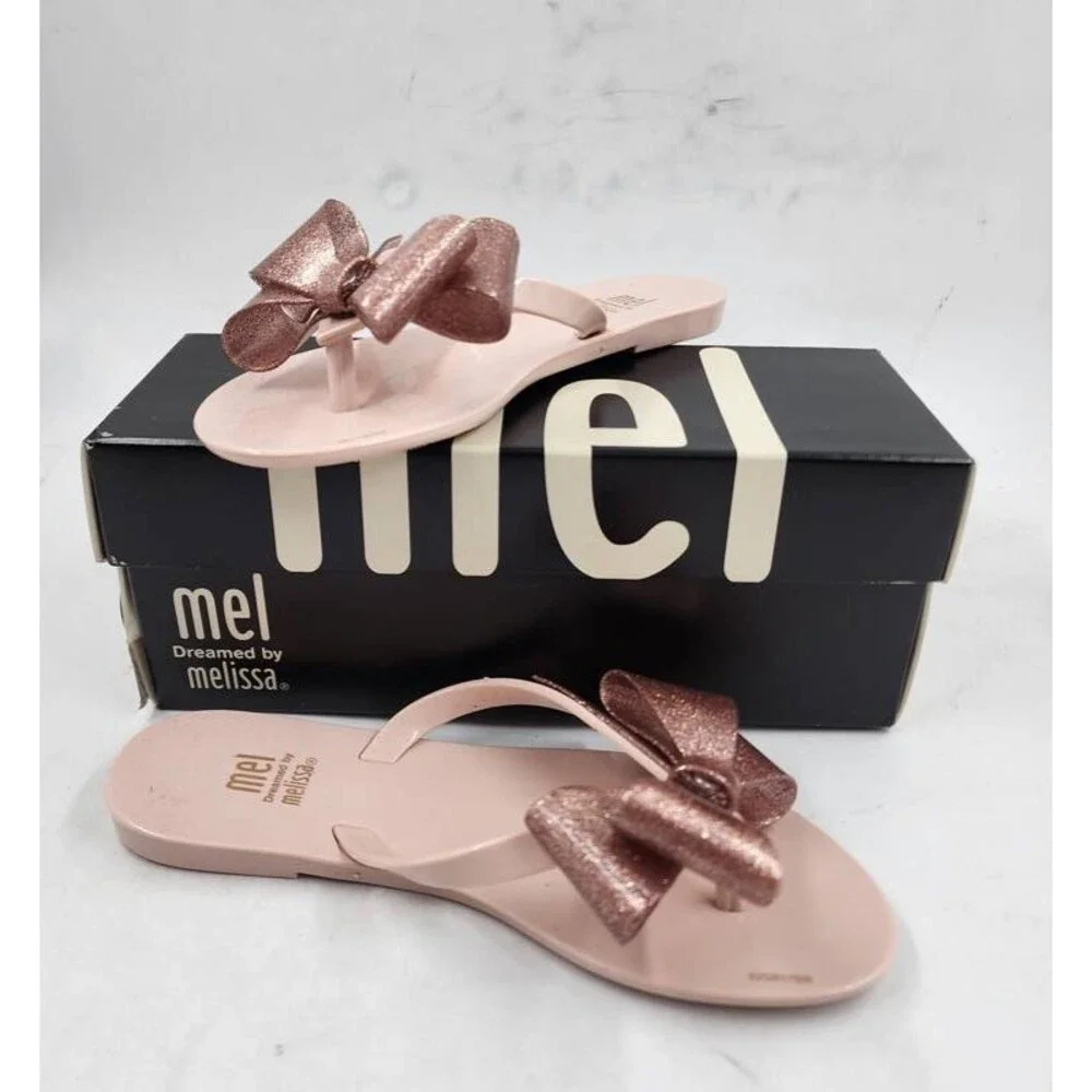 Mel Dreamed By Melissa Harmonic Bow Flip Flop Girl's EU 33/US 2 Light Pink